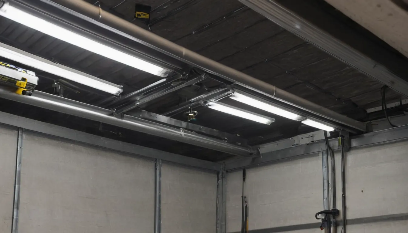Close-up of a provider checking garage door springs and tracks for a Sayreville home